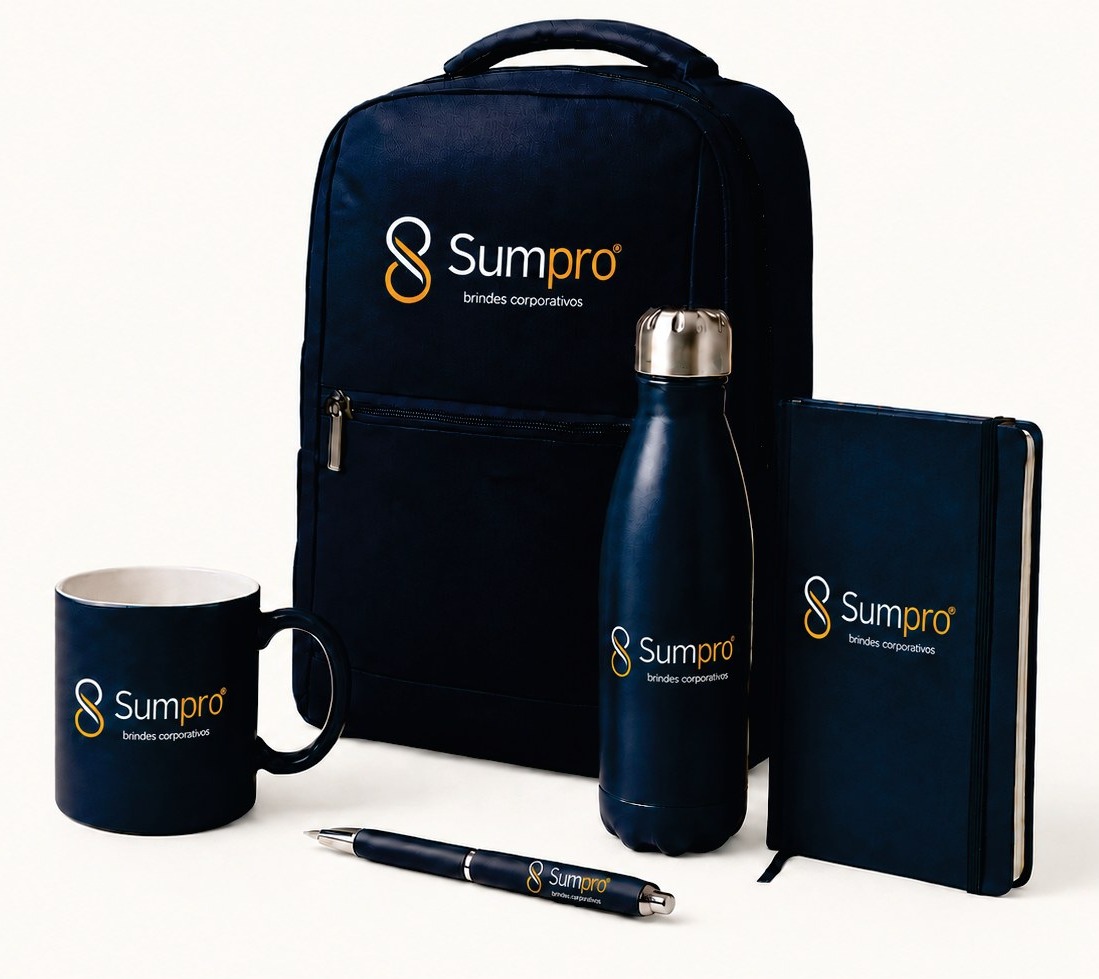 Kit de brindes corporativos personalizados Sumpro